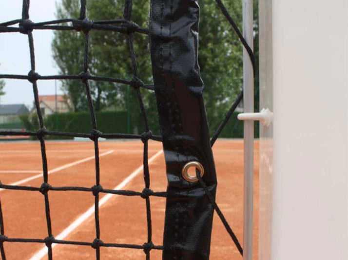 Filet de tennis tressé Ø3mm, 6 mailles doubles avec bandes PVC