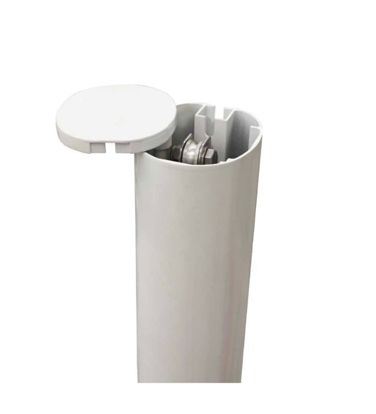 POTEAUX DE TENNIS À SCELLER EN ALUMINIUM 120MM X 100MM. TREUIL INTÉRIEUR