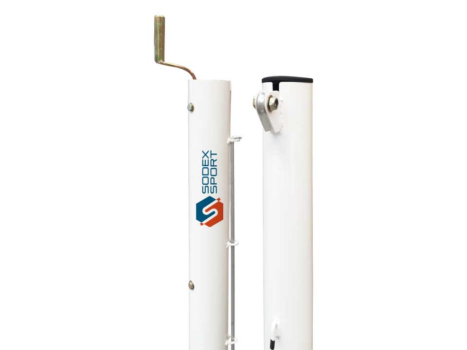 POTEAUX DE TENNIS À SCELLER EN ACIER GALVANISÉ Ø90MM.